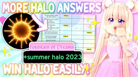 halo answers 2023 summer|2023 summer halo answers rh.